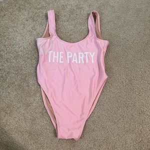 Pink One Piece Bathing Suit